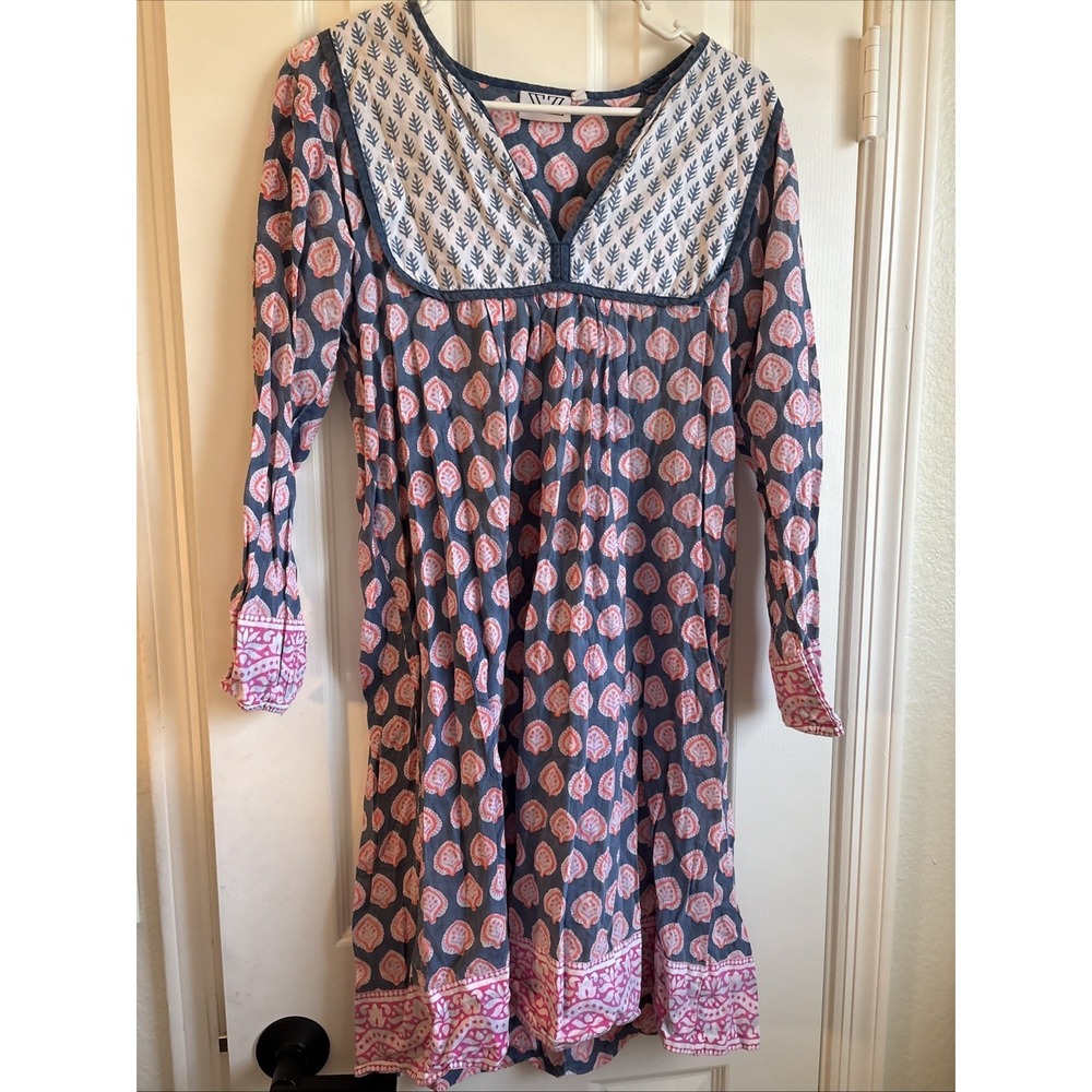 SZ Blockprints Alice Dress in the Aneeza print Medium Cloth D 401‎